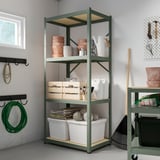 BROR Shelving unit, gray-green/pine plywood, 33 1/2x21 5/8x74 3/4 "