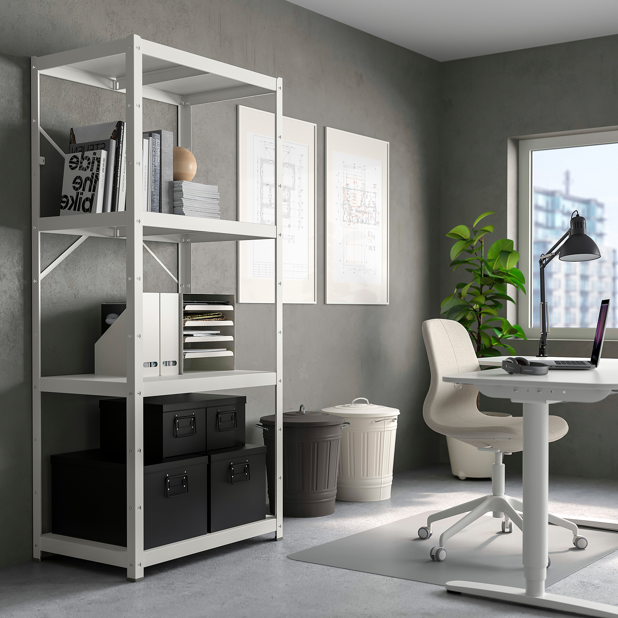 BROR Shelving unit, white, Width 33 1/2" Height 74 3/4". Find it here