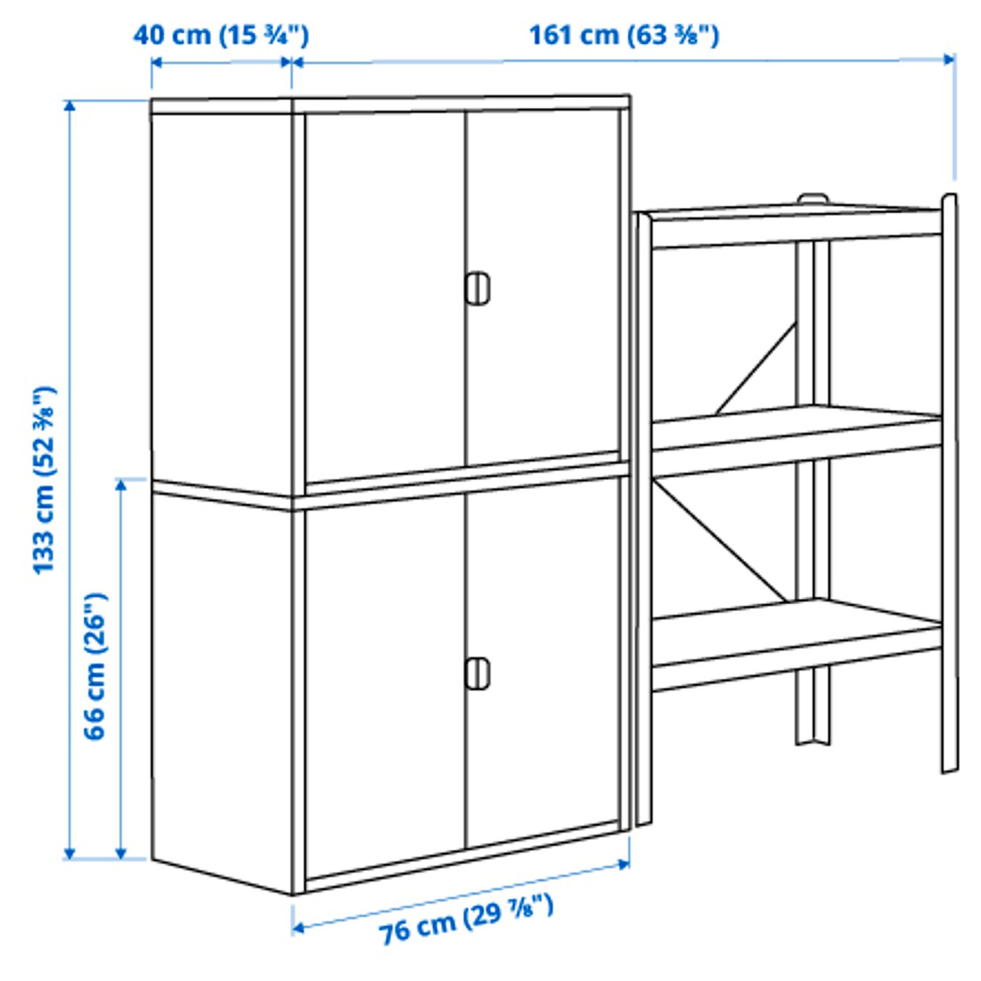 Shelving unit with cabinet 4
