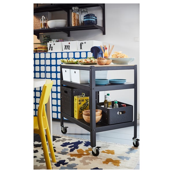 Bror Utility Cart Black Pine Plywood Ikea