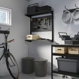 BROR Wall shelf combination, with pegboard/2 shelves/black, 34 1/2x11 3/4x35 3/8 "