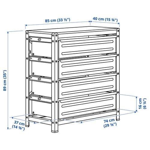 Illustration with measurements for the product: BROR.