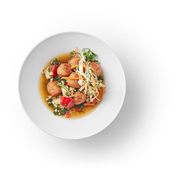 Broth with chicken meatballs IKEA