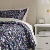 BRUDKRUSBÄR Comforter set, black/floral pattern, Twin/Twin X-long