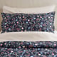 BRUDKRUSBÄR Comforter set, black/floral pattern, Full/Queen