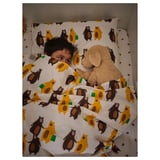 BRUMMIG Duvet cover and pillowcase(s), bear pattern yellow/brown, Twin