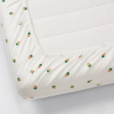BRUMMIG Fitted sheet, acorn pattern/multicolor, 38x74 "