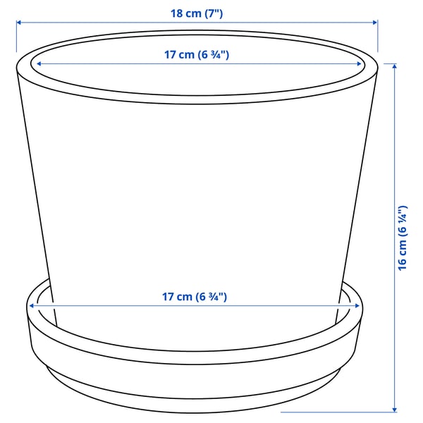 BRUNBÄR Plant pot with saucer, outdoor terracotta, 6 "