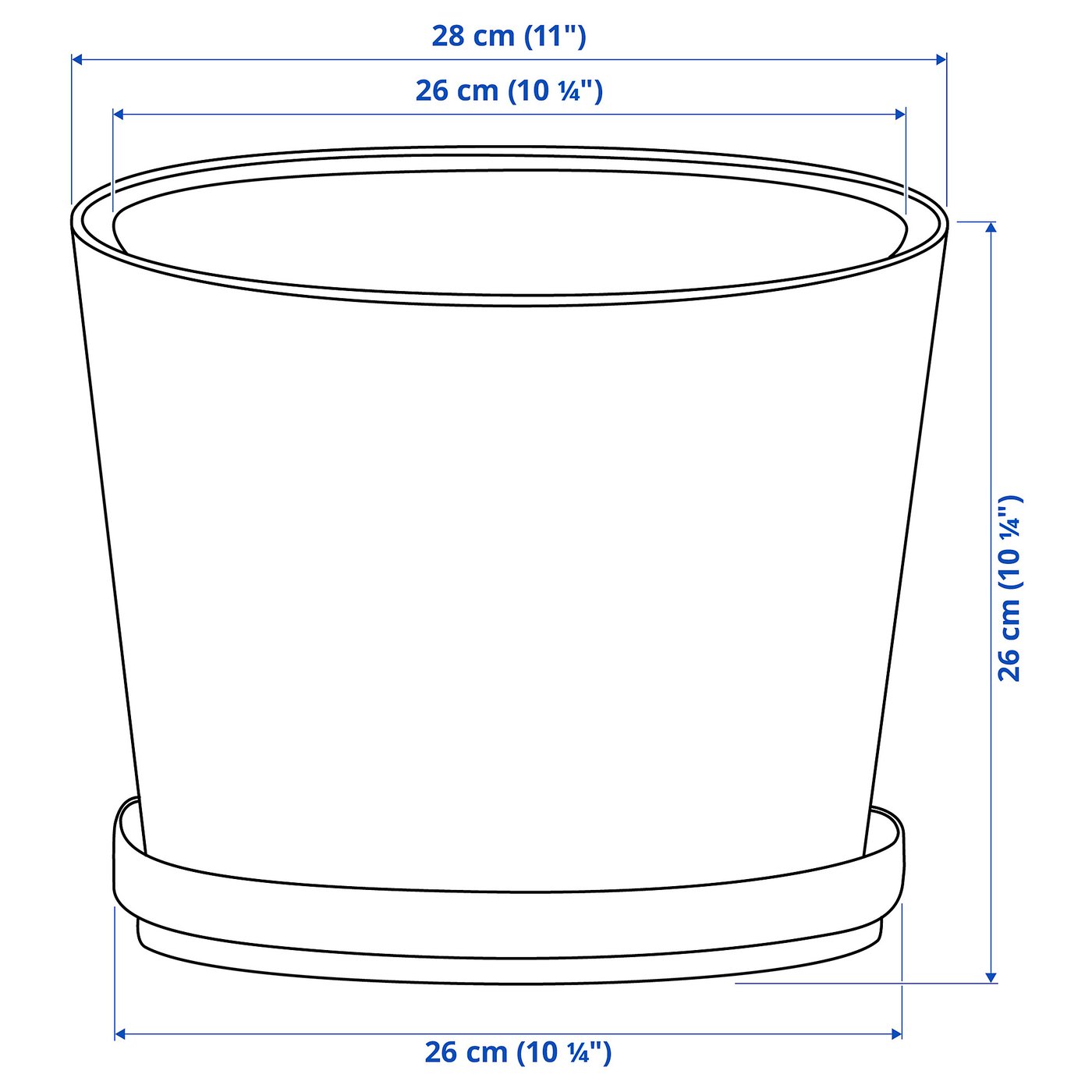 Plant pot with saucer, outdoor terracotta 5