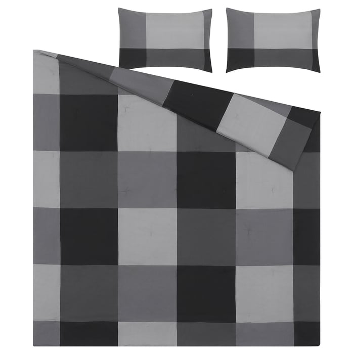 BRUNKRISSLA comforter set, black, Full/Queen - IKEA US
