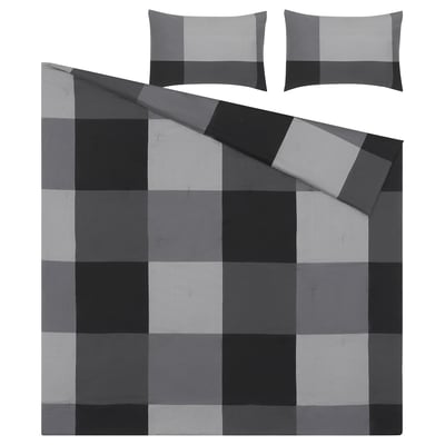 BRUNKRISSLA Comforter set, black, Full/Queen
