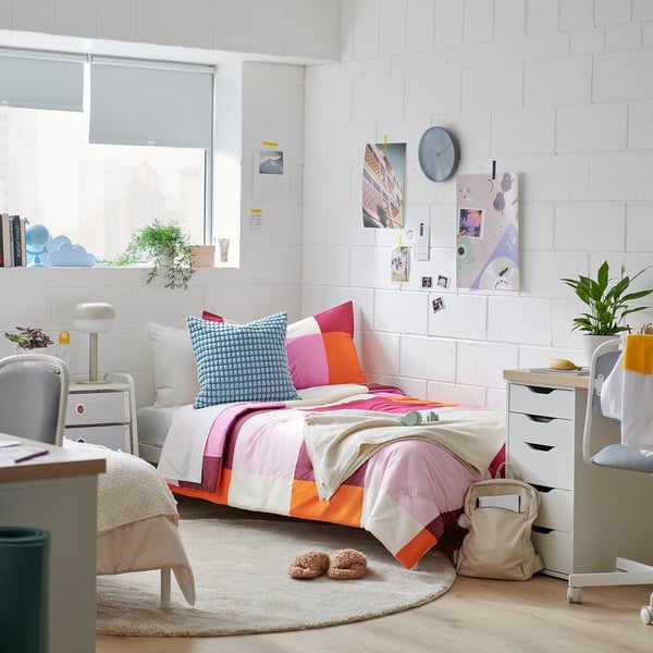 BRUNKRISSLA Comforter set, pink, Twin/Twin X-long