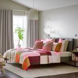 BRUNKRISSLA Comforter set, pink, King