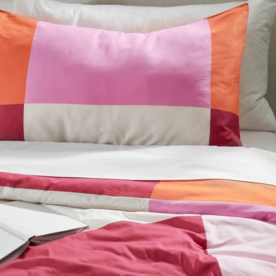 BRUNKRISSLA Comforter set, pink, Full/Queen