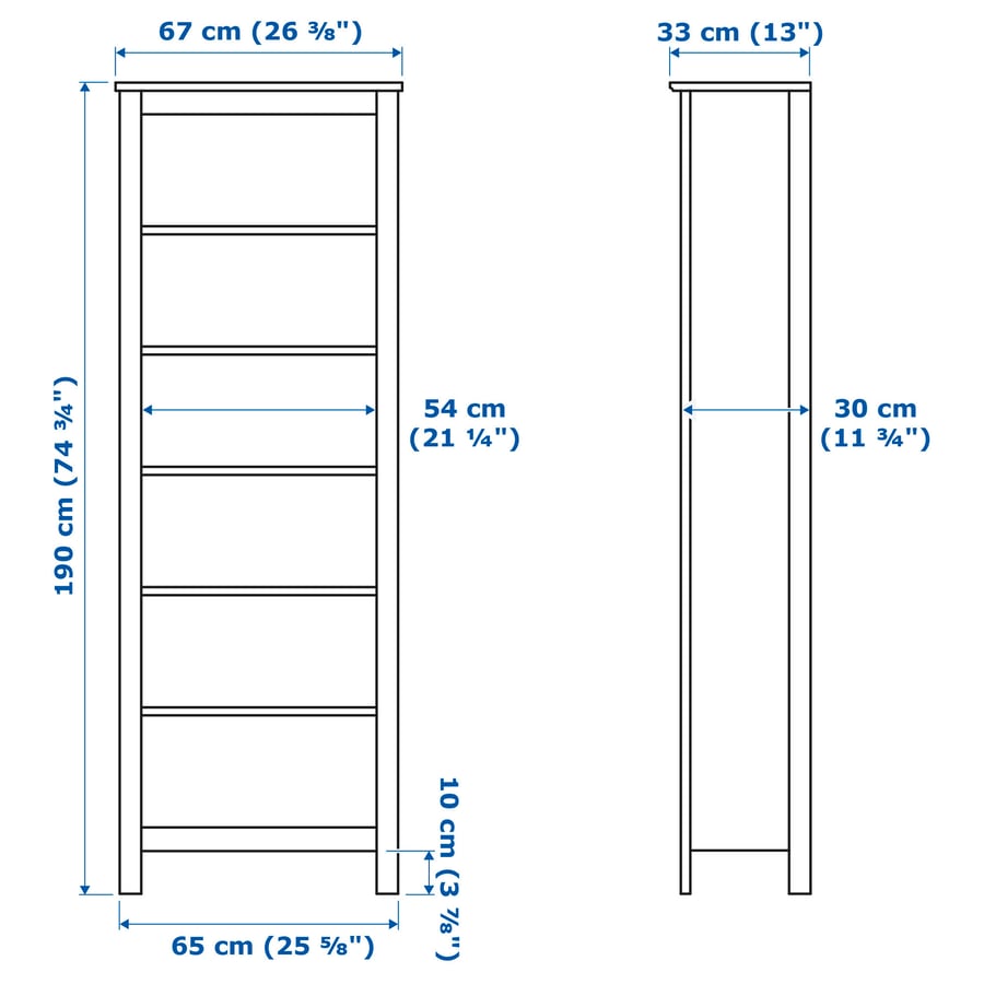 BRUSALI Bookcase, white, 26 3/8x74 3/4". Learn more! IKEA