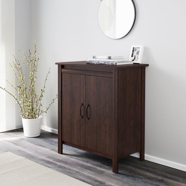 BRUSALI with doors, brown, 31 1/2x36 5/8". Order