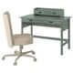 BRYTNING Desk and chair, green/beige, 43 1/4x20 7/8 "