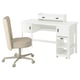 BRYTNING Desk and storage combination, and swivel chair white/beige, 53 1/8x20 7/8 "