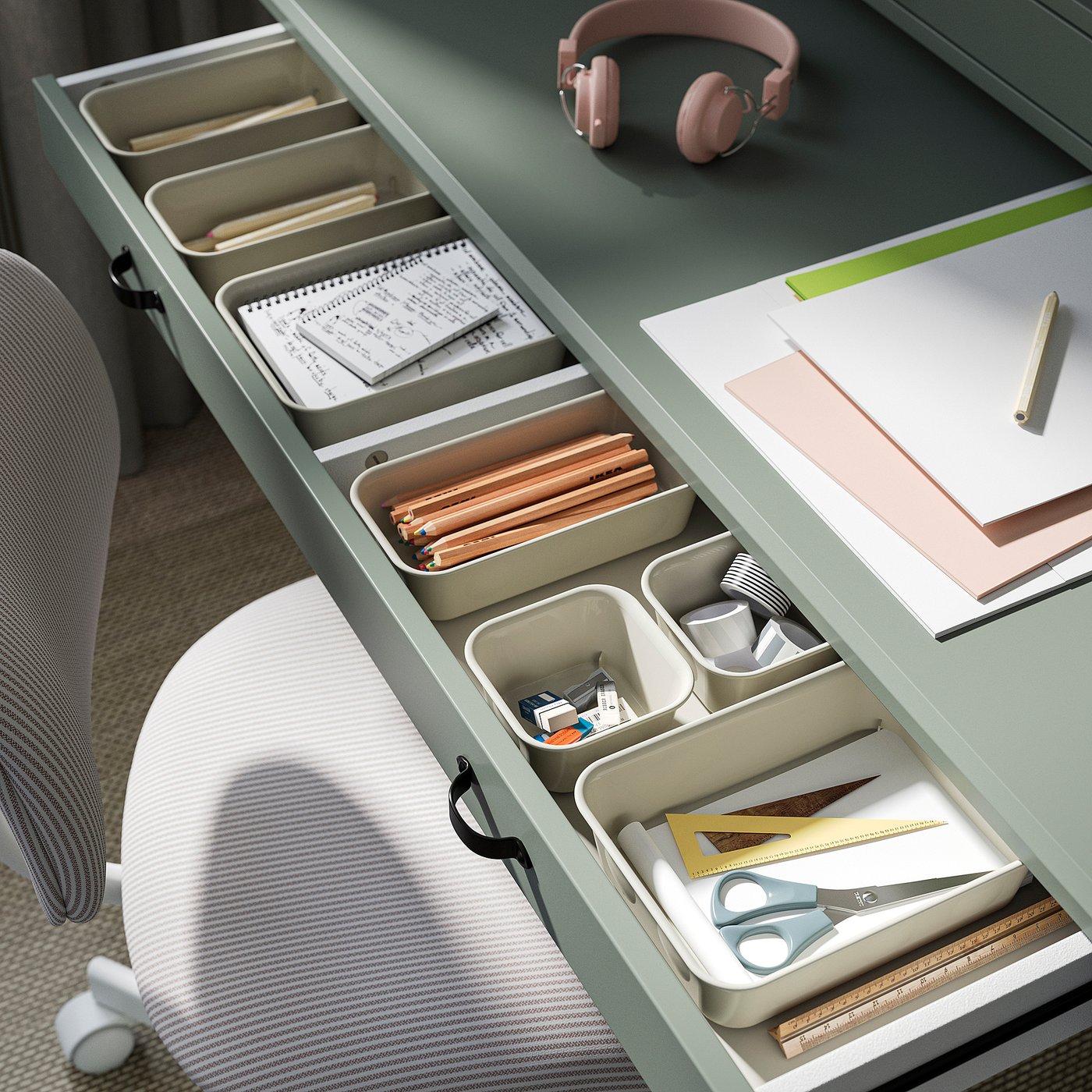M039 IKEA 昇降式デスク パソコンデスク ライトグリーン BRYTNING Green Desk - IKEA