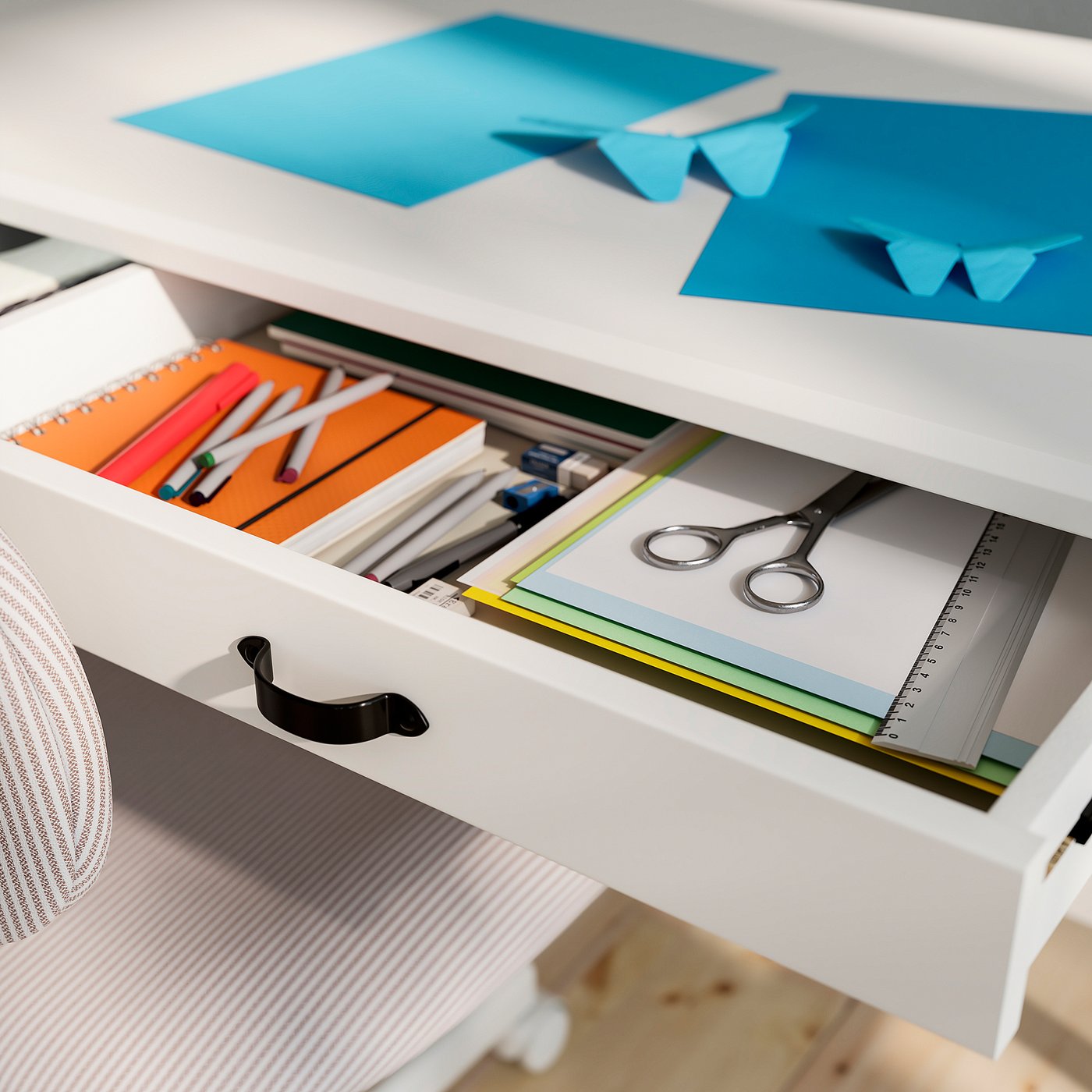 BRYTNING desk, white, 431/4x207/8x291/2