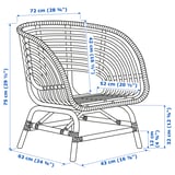 BUSKBO Armchair, rattan/Djupvik white