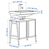 BYASJÖN / TVÄLLEN Bathroom vanity w doors/sink/faucet, oak effect, 26x14 3/8x23 1/4 "