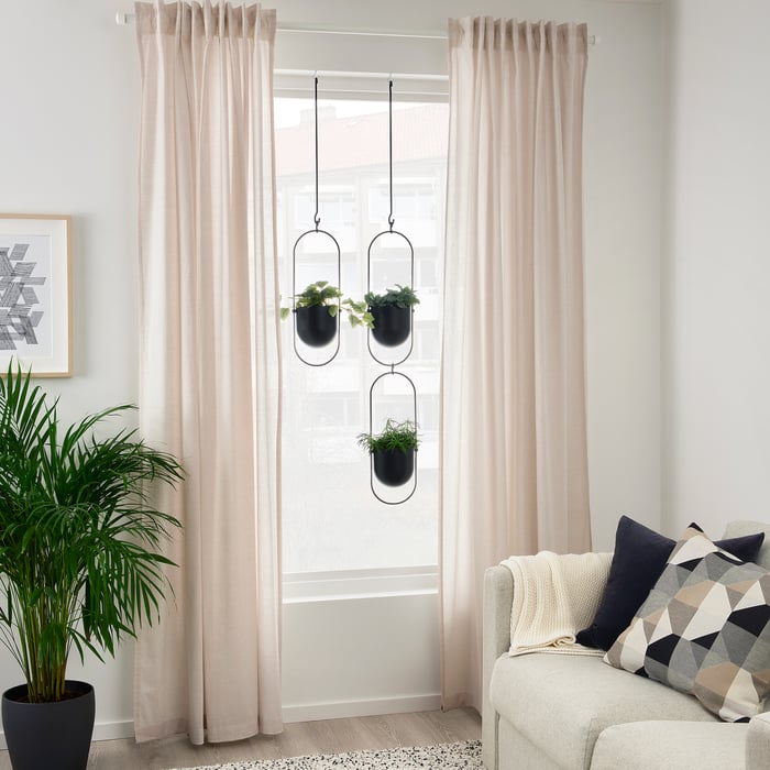 CHILISTRÅN hanging planter, indoor/outdoor black, 4 ¾" IKEA
