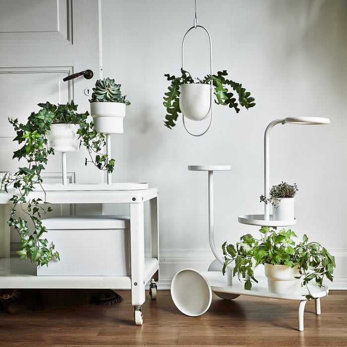 CHILISTRÅN hanging planter, indoor/outdoor white, 4 ¾" IKEA