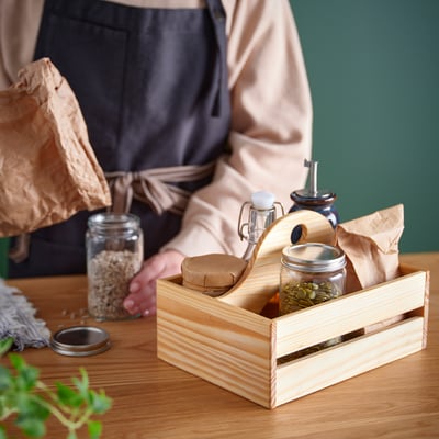 CHOKLADHAJ Portable organizer, wood, 9 ¾x7 "