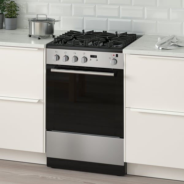 CIRKULERA Range with gas cooktop, Stainless steel