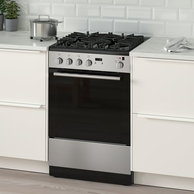 CIRKULERA Range with gas cooktop, Stainless steel