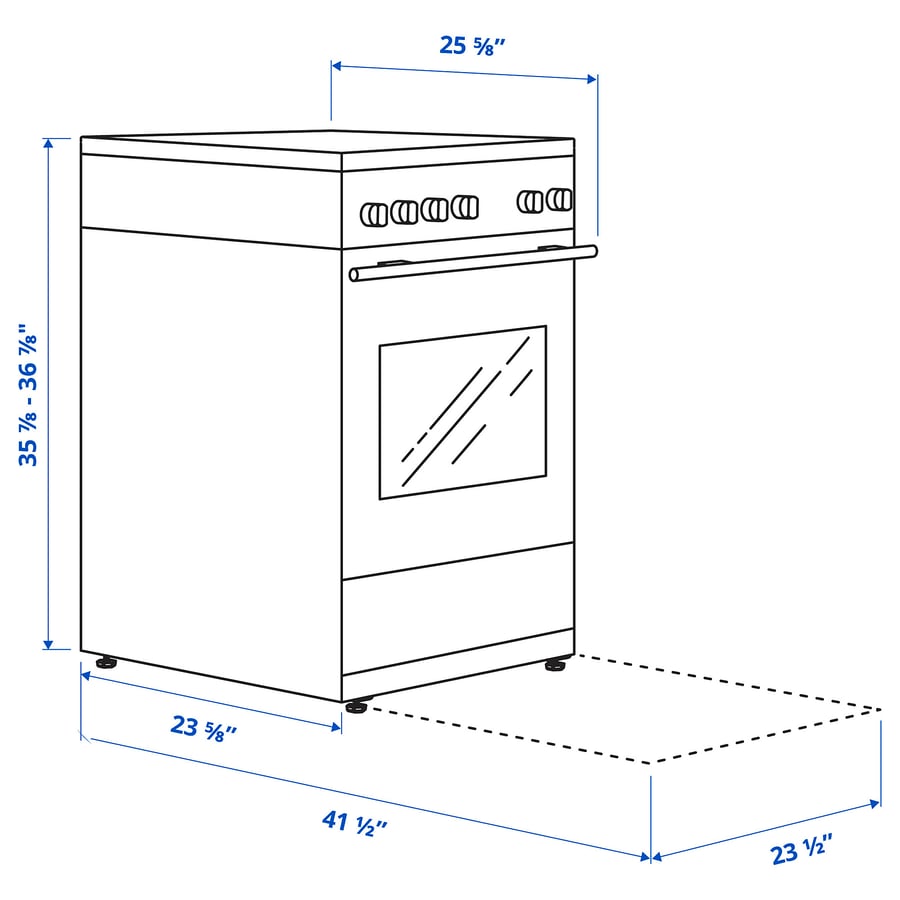 CIRKULERA range with glass ceramic cooktop, Stainless steel IKEA