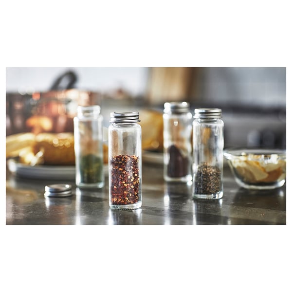 CITRONHAJ Spice jar, clear glass/stainless steel, 3 oz