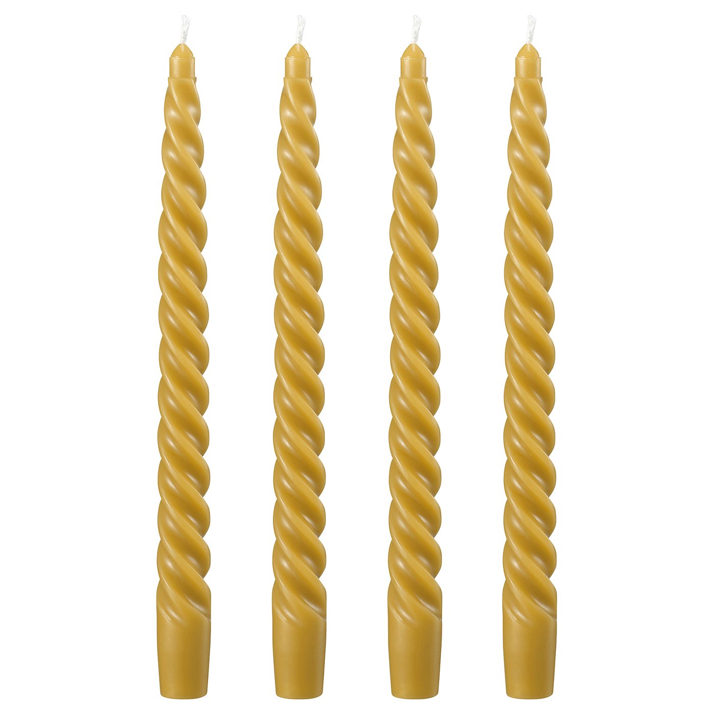 Unscented Chandelier Candle, Twisted/Dark Yellow