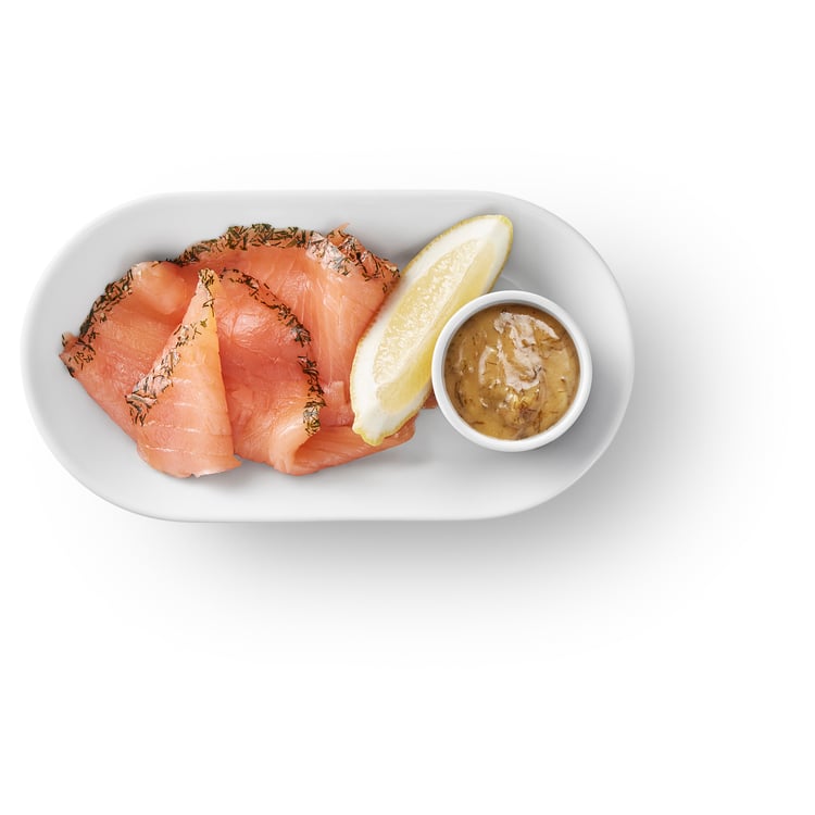 Cured salmon, mustard lemon dill sauce IKEA