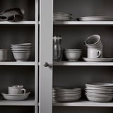 DAGGASTER Deep plate/bowl, dotted/gray, 7 ½ "