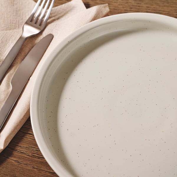 DAGGASTER Plate, dotted/light beige, 10 "