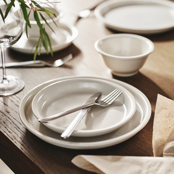 DAGGASTER Plate, dotted/light beige, 10 "