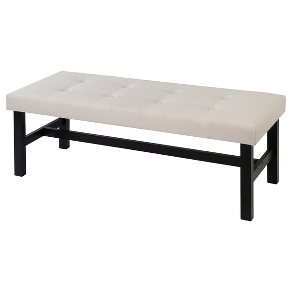 DALHOLEN Bench, beige/black-brown, 44 1/8 "