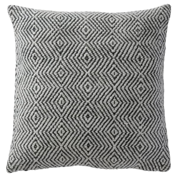 DAMMOTT Cushion cover, dark gray/off-white, 26x26 "