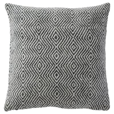 DAMMOTT Cushion cover, dark gray/off-white, 20x20 "
