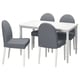 DANDERYD / DANDERYD Table and 4 chairs, white/Vissle gray, 51 1/8 "