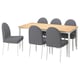 DANDERYD / DANDERYD Table and 6 chairs, oak veneer white/Vissle gray, 70 7/8x35 3/8 "