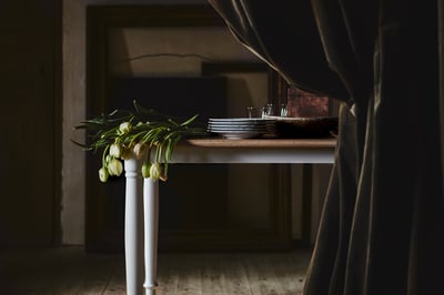 DANDERYD Dining table, oak veneer/white, 51 1/8x31 1/2 "
