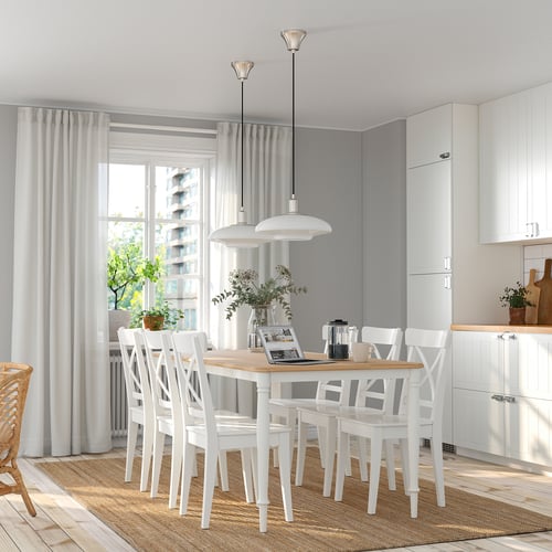 DANDERYD dining table, oak veneer/white, 707/8x353/8" IKEA