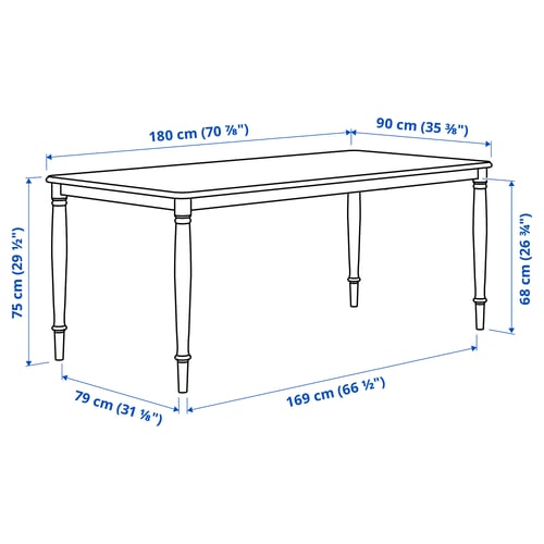 DANDERYD dining table, oak veneer/white, 707/8x353/8" IKEA