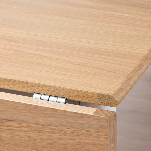 DANDERYD / EBBALYCKE Table and 2 chairs, oak veneer white/Idekulla beige, 29 1/8/52 3/4x31 1/2 "