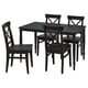 DANDERYD / INGOLF Table and 4 chairs, black/brown-black, 51 1/8 "