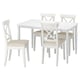 DANDERYD / INGOLF Table and 4 chairs, white/Hallarp beige, 51 1/8 "