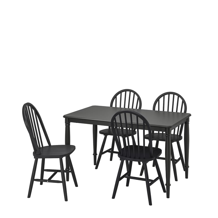 DANDERYD / SKOGSTA table and 4 chairs, black/black, 511/8" IKEA